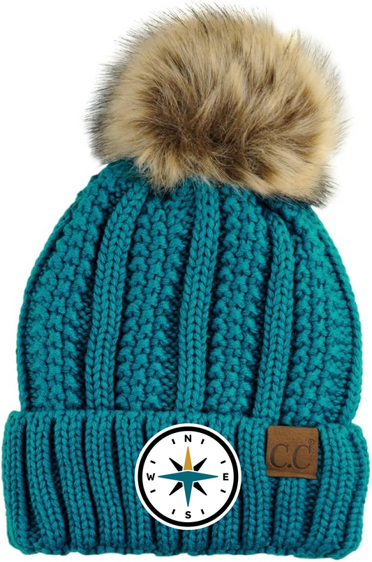RVS Embroidered C.C Thick Cable Knit Cuff Beanie - Pre-Order