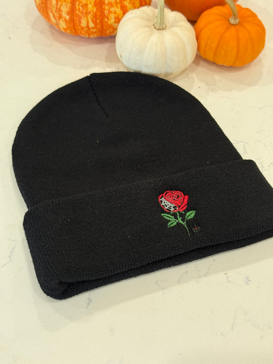 Spiderweb Rose Beanie